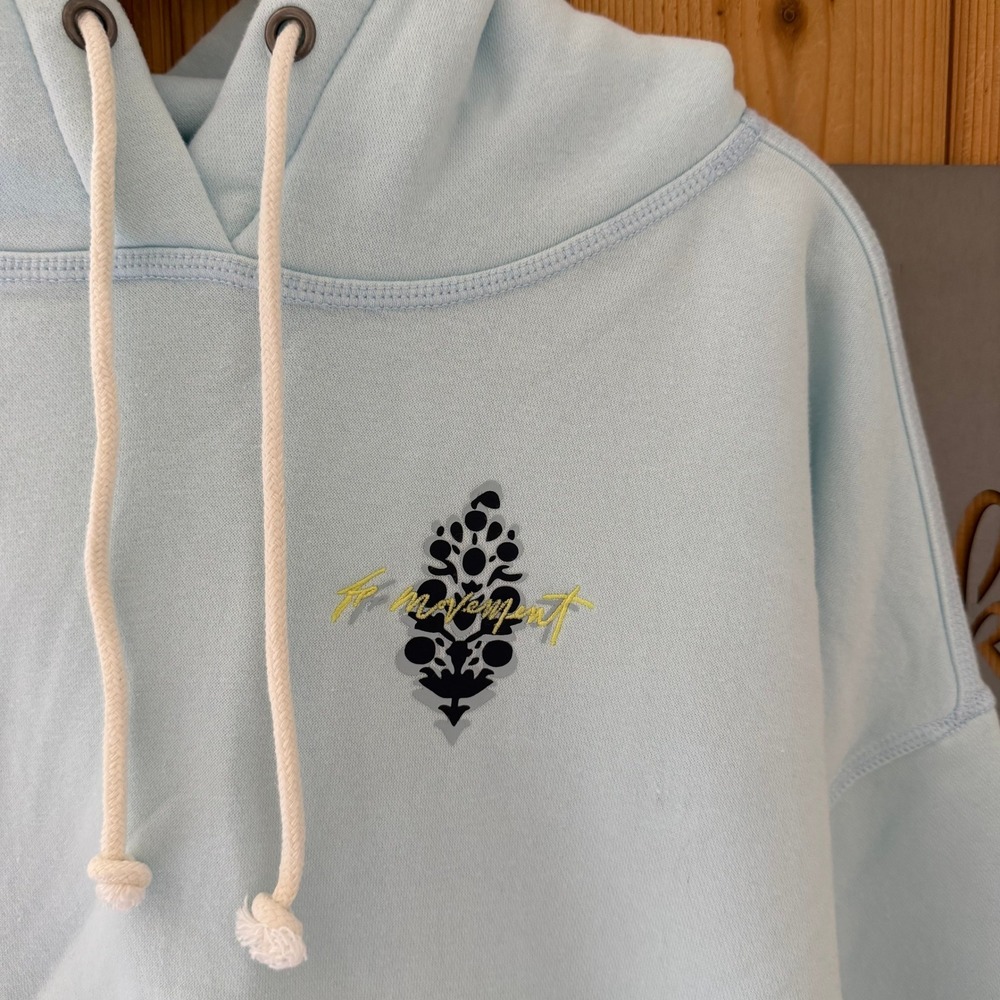 Free People x Movement Final Call Logo Hoodie in Retro Blue Size Small - Picture 5 of 11